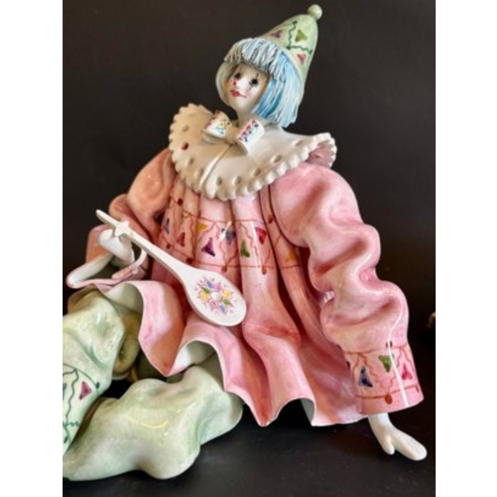 VHTF Signed Porcelain Clown Made In Italy For Gumps Of San Francisco